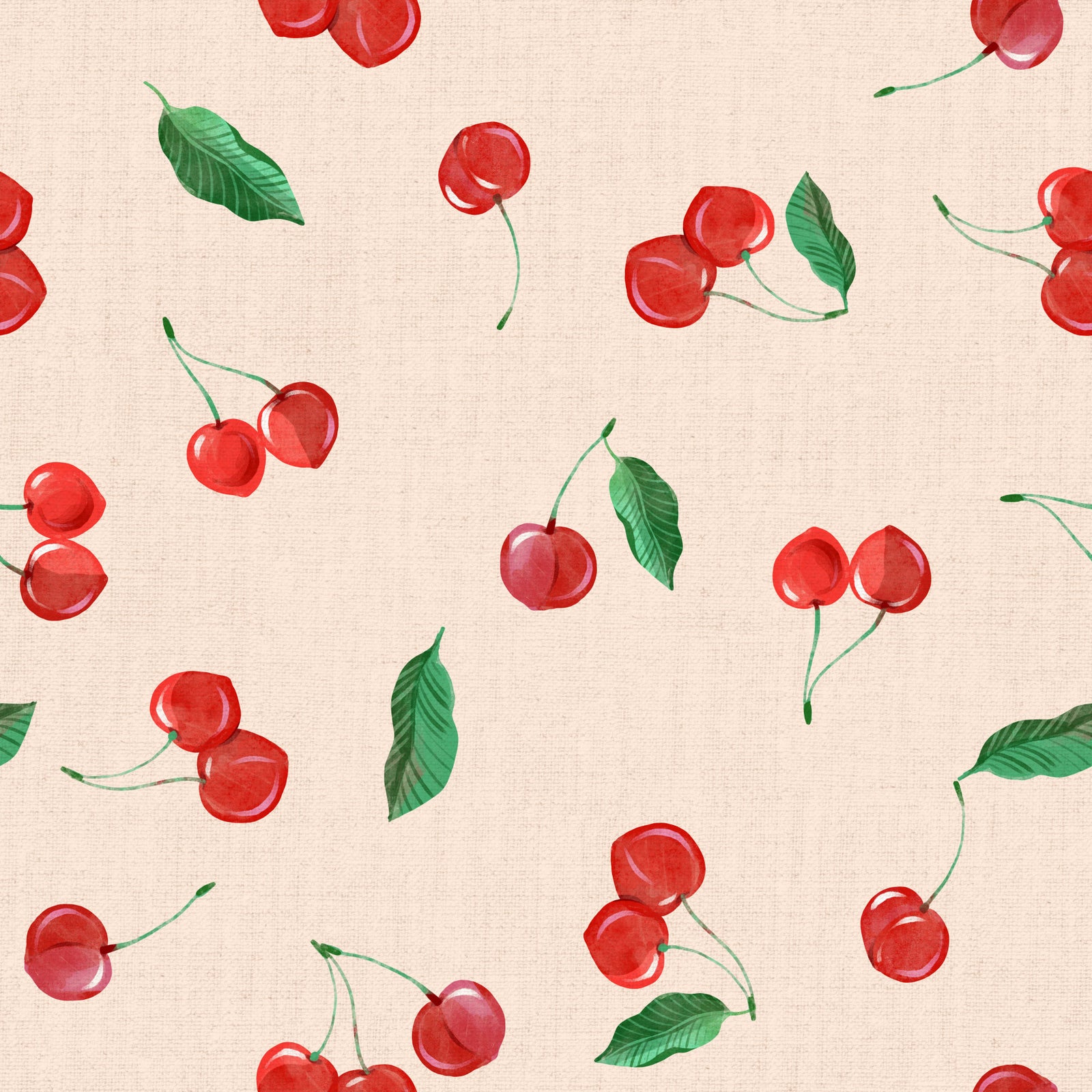Toss Painterly Cherries  Wallpaper⁠