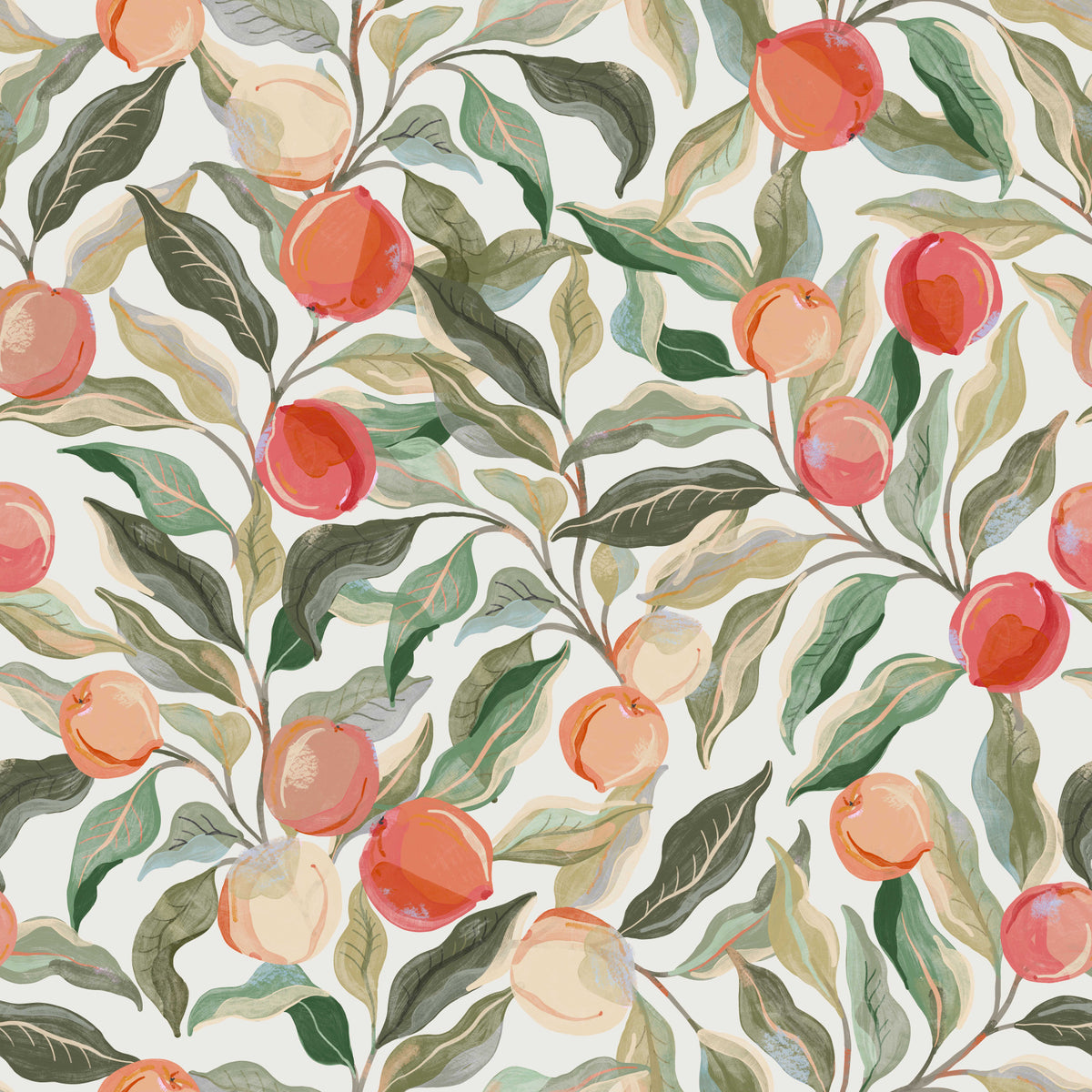 Peaches Painterly Cherries Wallpaper⁠ in your room
