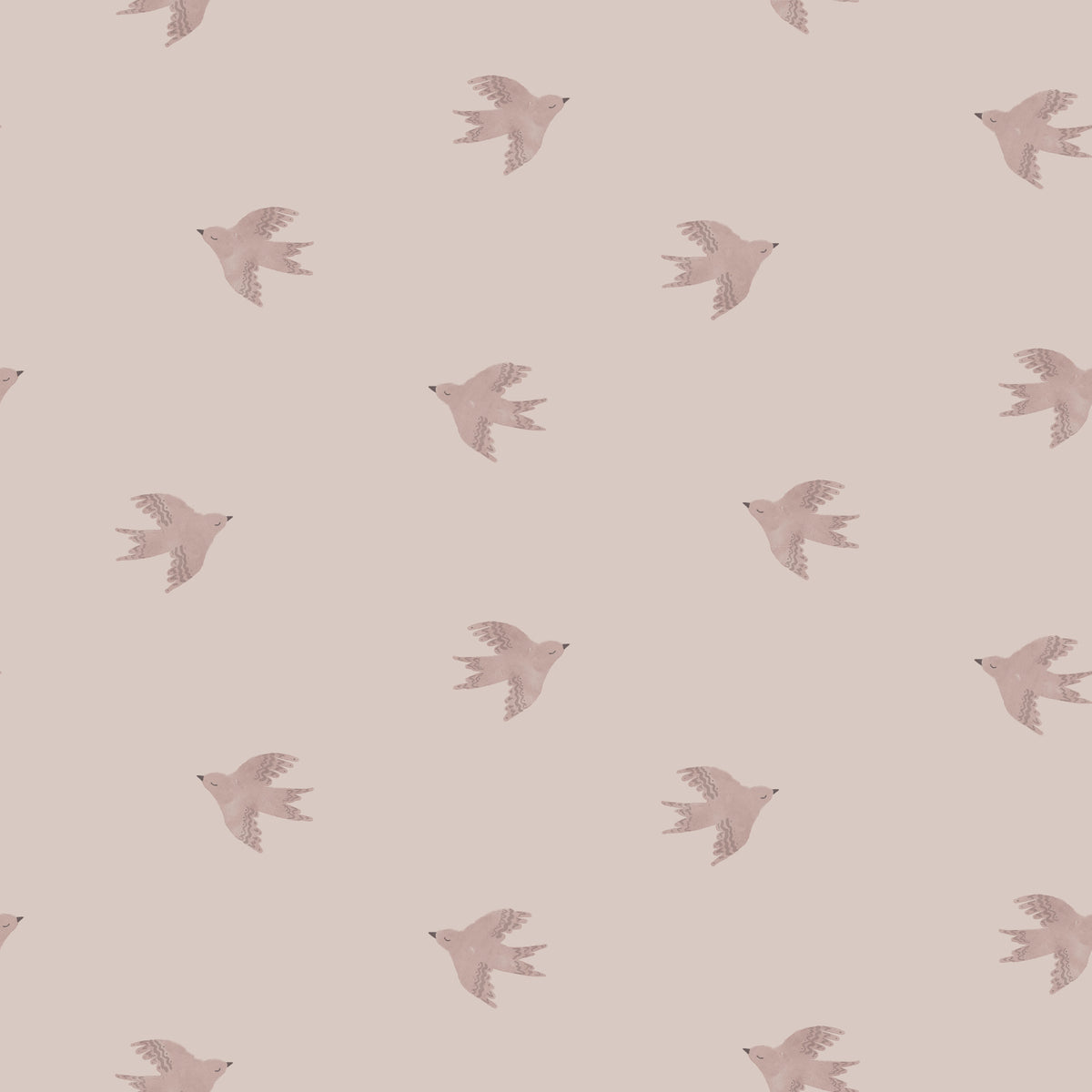 Dreamy Birds Shell Pink Wallpaper⁠ in your room — zoomed