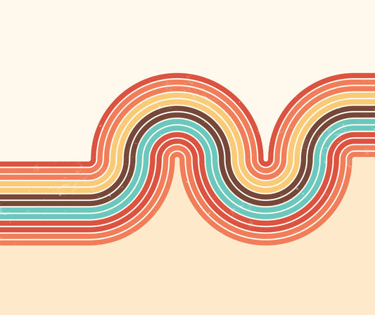 Retro Curvy Lines 3 Wall Mural