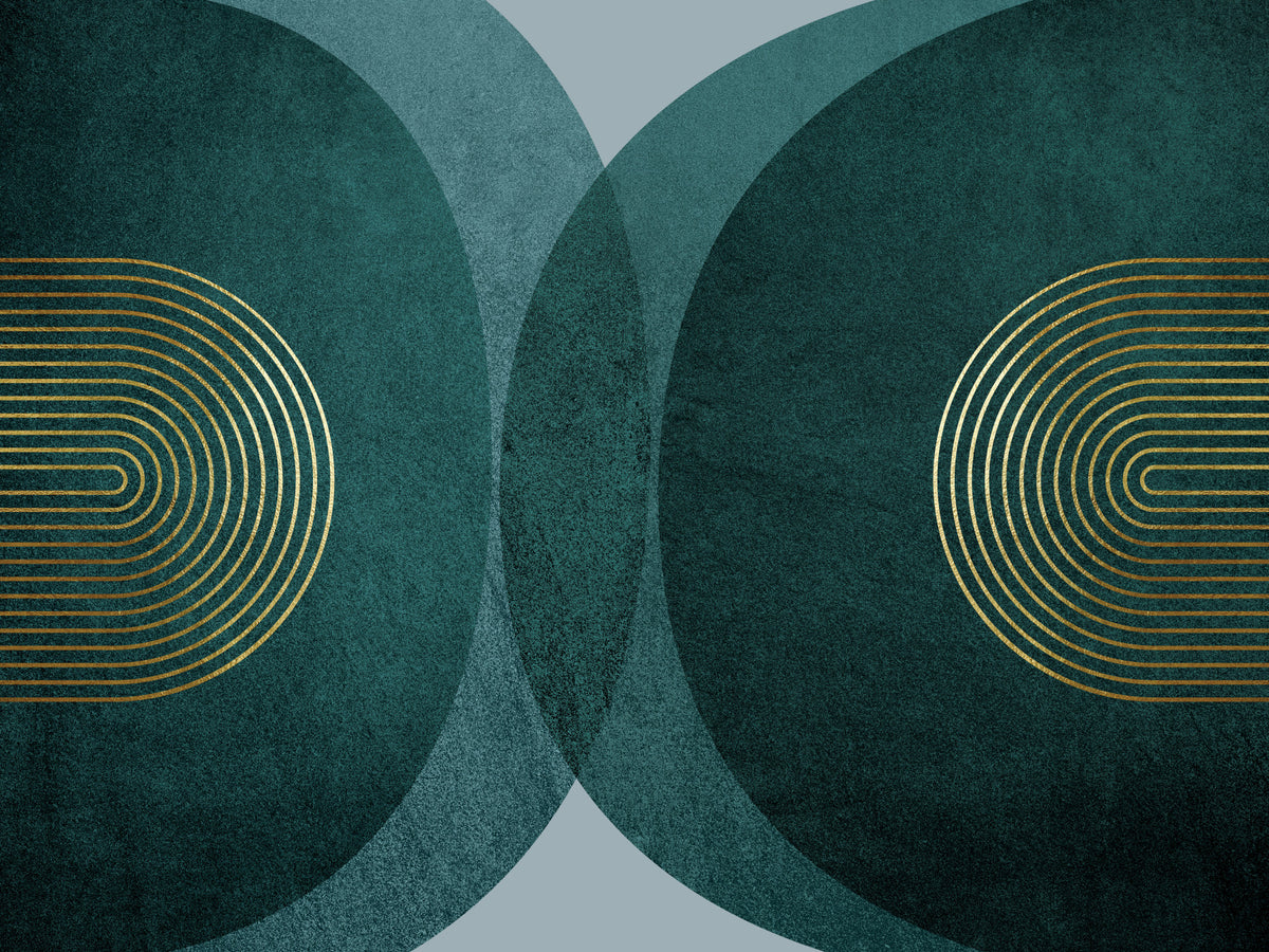 Modern Mid Century in Teal Wall Mural in your room