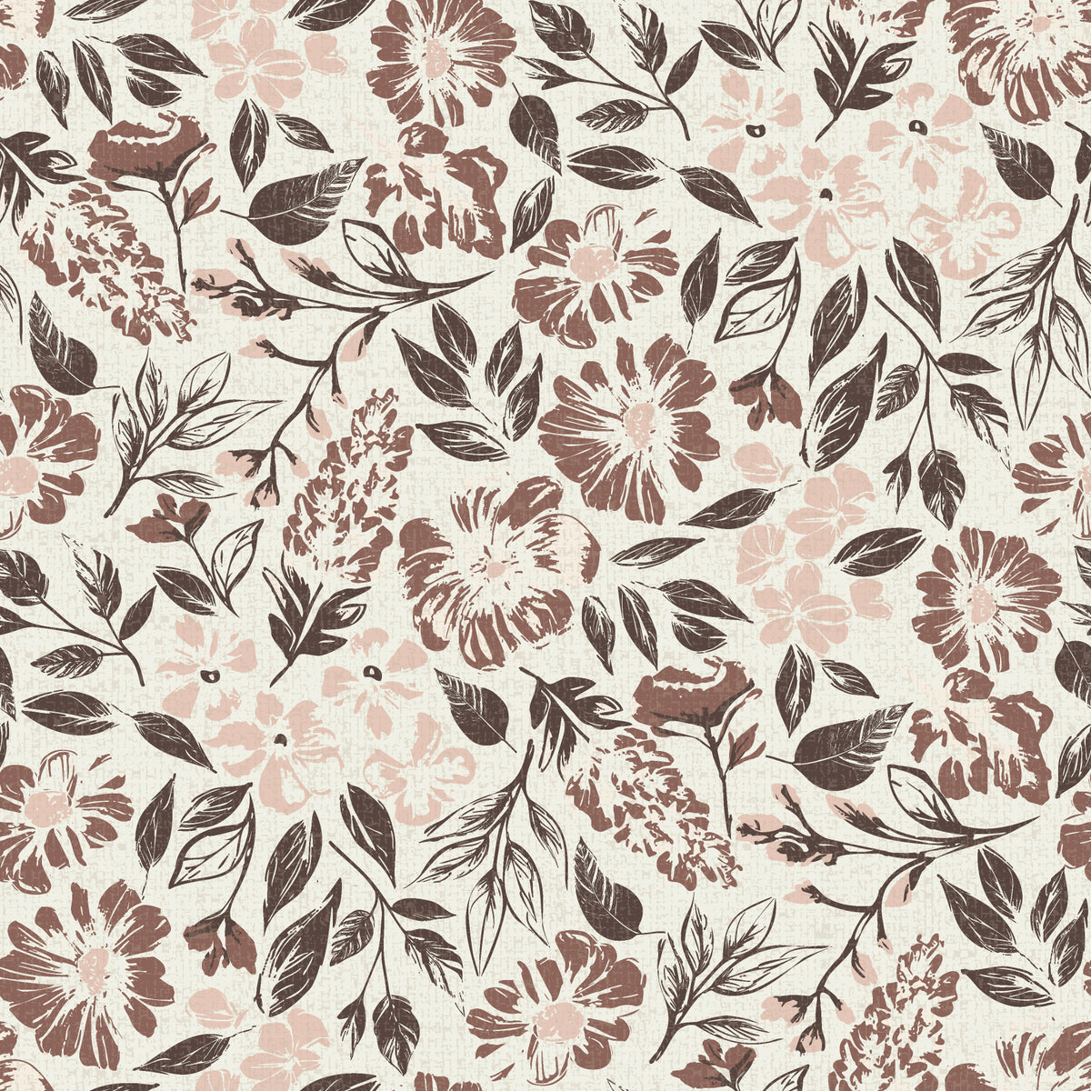 Rustic Floral Tapestry Neutral Tones Wallpaper⁠ in your room — zoomed