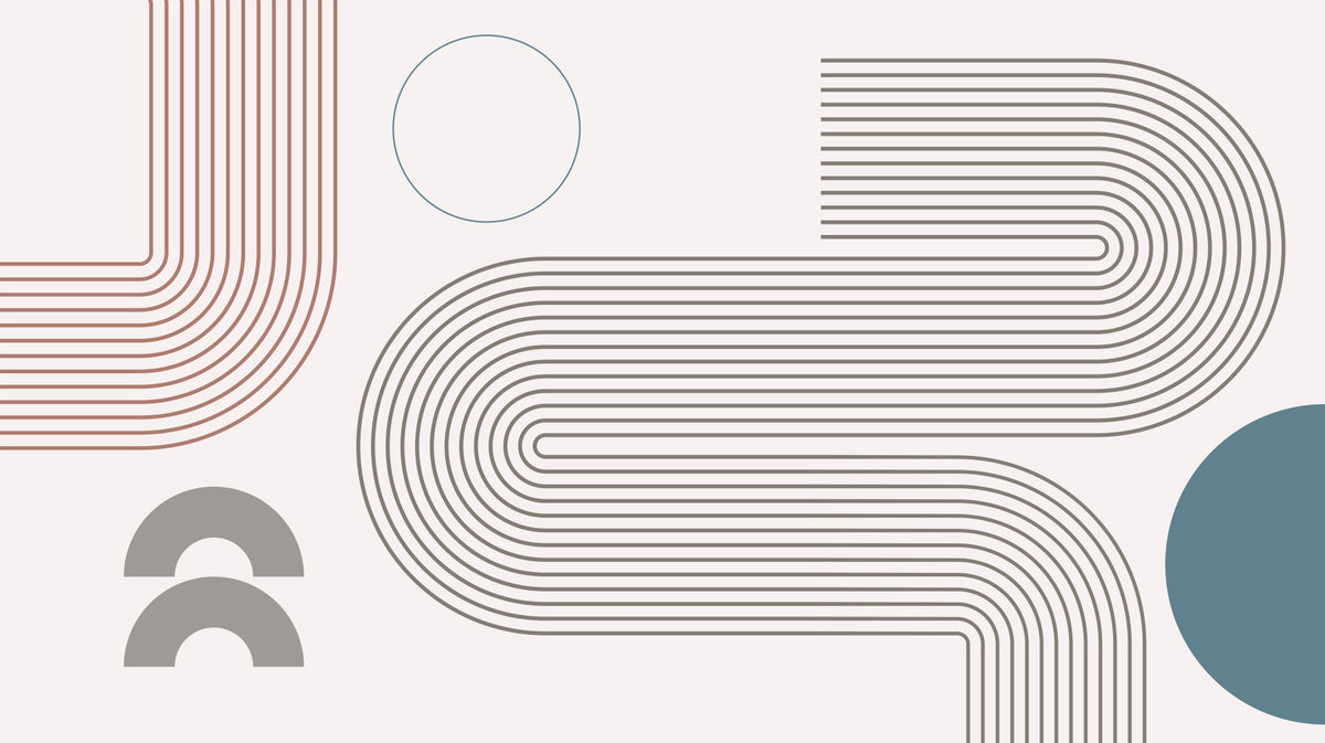 Modern Retro Lines Wall Mural in your room