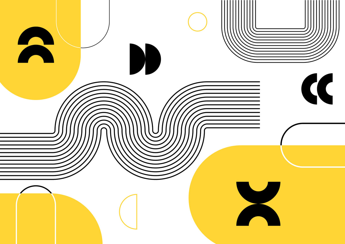 Modern Bold Retro Wall Mural in your room — zoomed