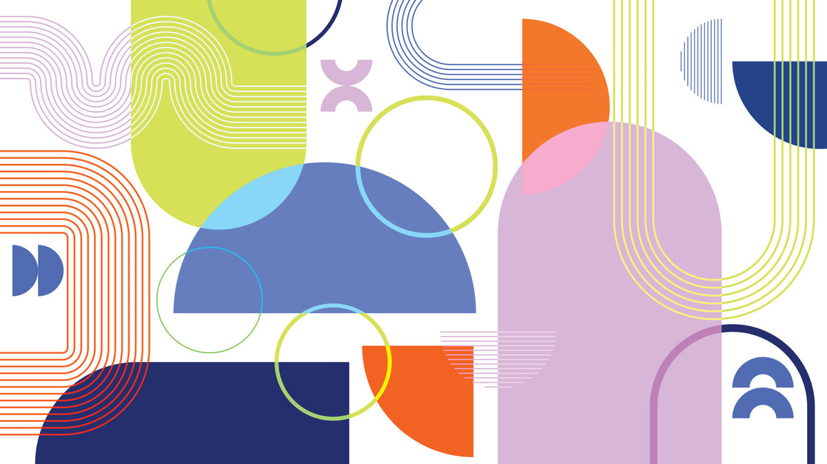 Bold Geometric Wall Mural in your room — zoomed