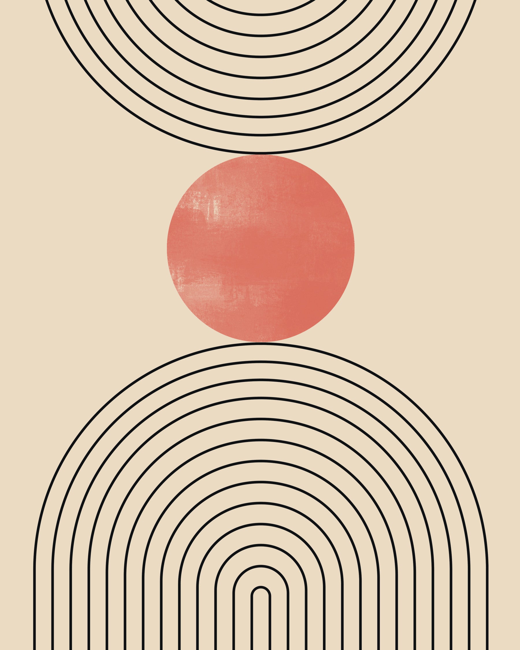 Mid-Century Modern Minimalism Wall Mural in your room — zoomed