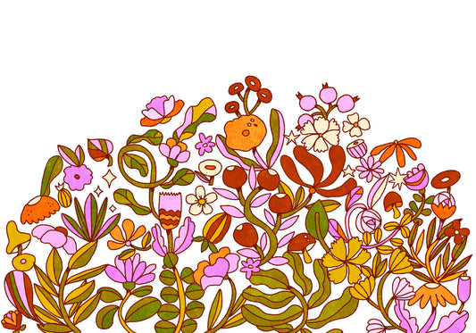 Retro Bloom Wall Mural