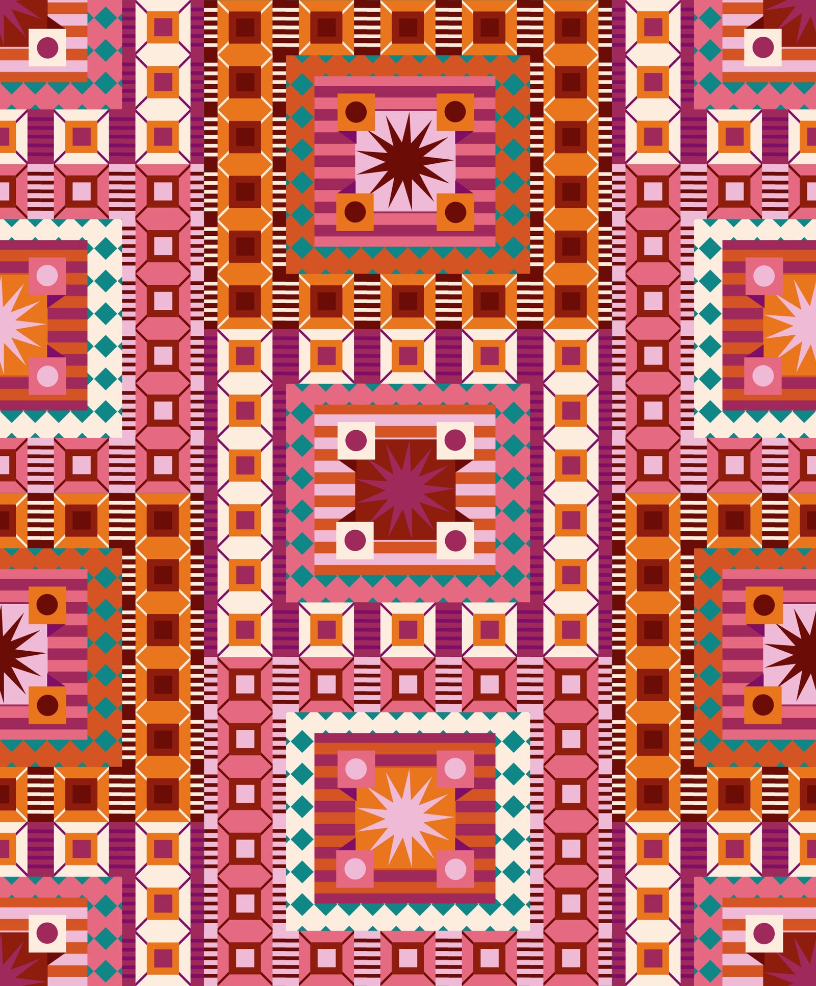Crimson & Orange Burst Wallpaper⁠ in your room