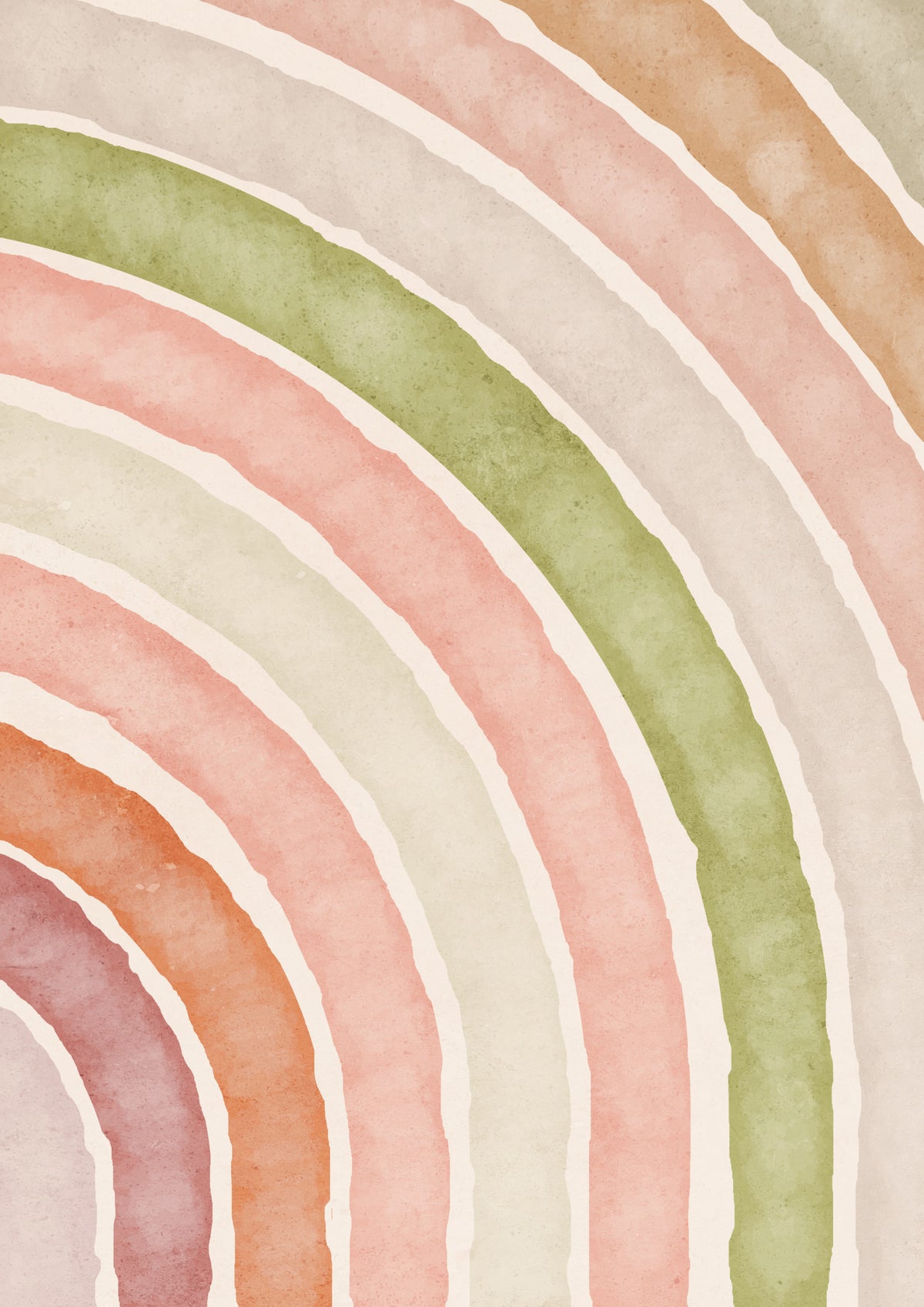 Arched Watercolor Serenity Wall Mural in your room — zoomed
