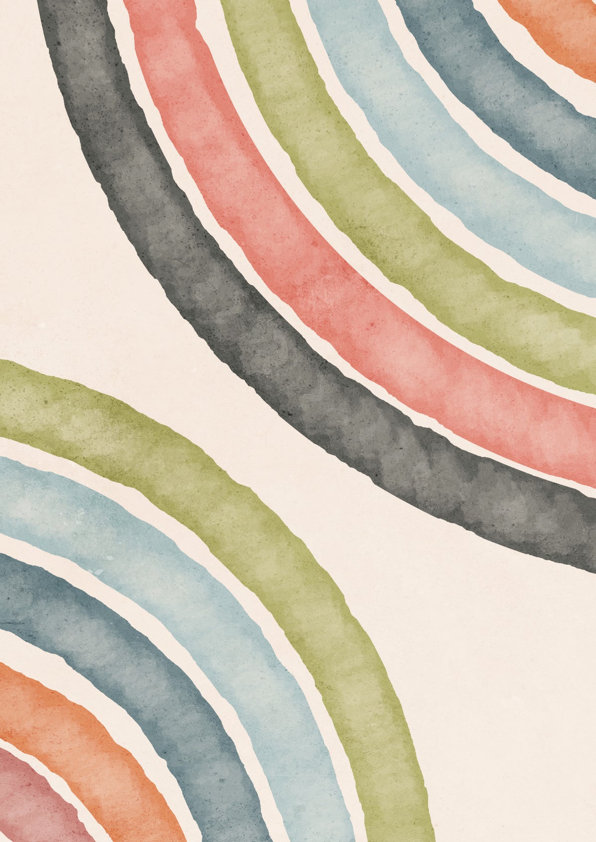 Abstract Watercolor Arcs Wall Mural in your room