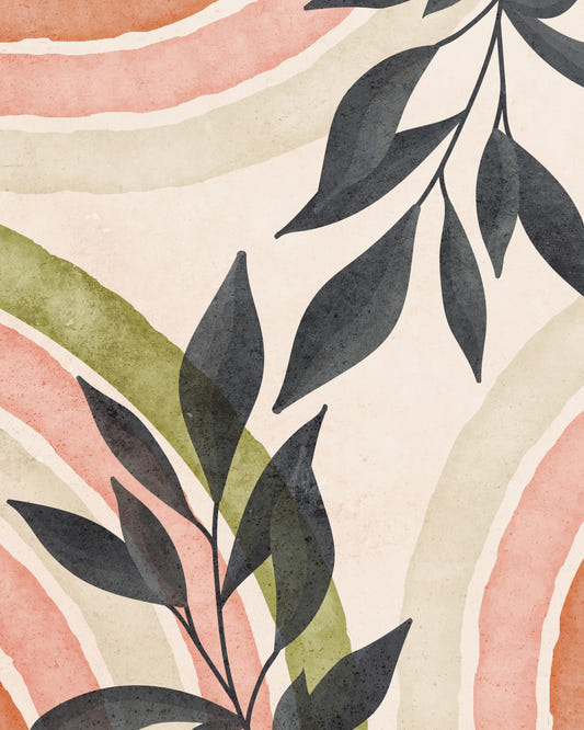 Abstract Botanical Watercolor Wall Mural