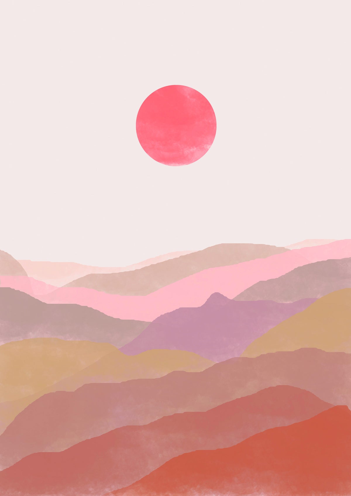Terracotta Hills Wall Mural in your room — zoomed
