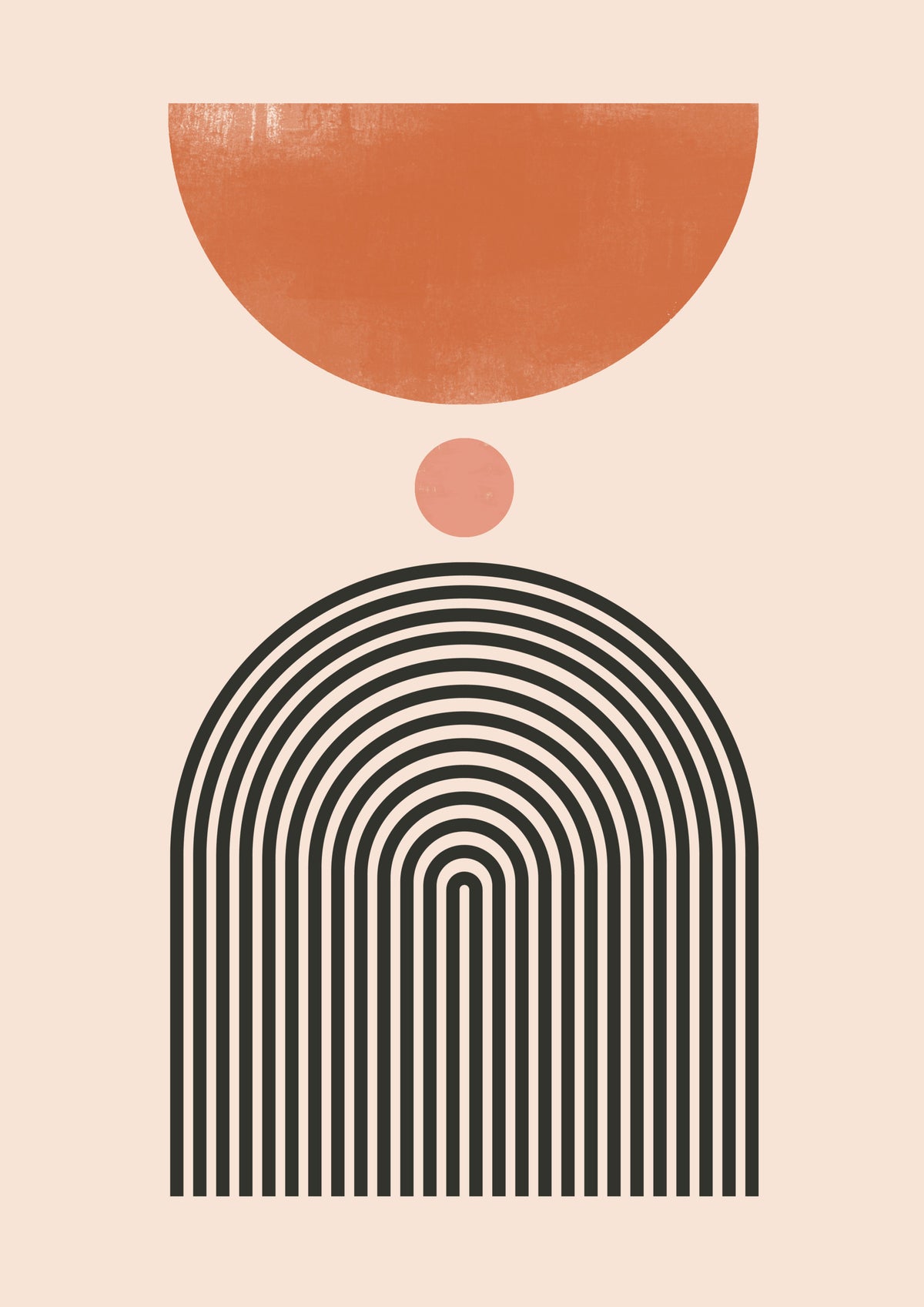 Mid-Century Modern Arch Wall Mural in your room — zoomed