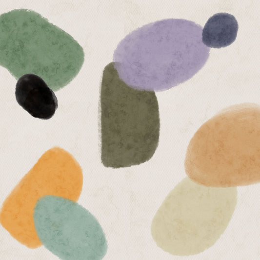Pastel Stone Shapes Wall Mural