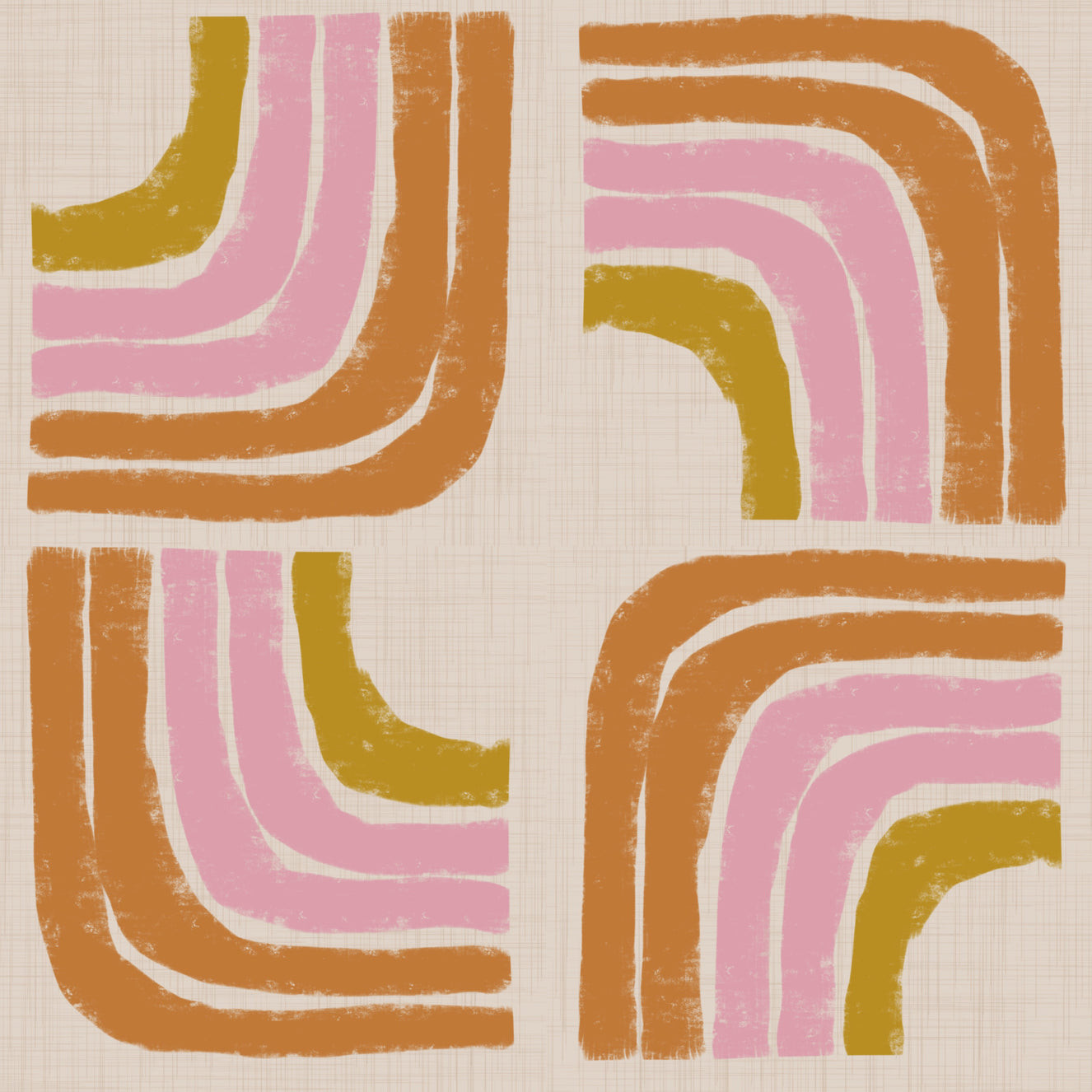 Retro Rainbow Geo - Mid Century Modern Arc Wallpaper⁠