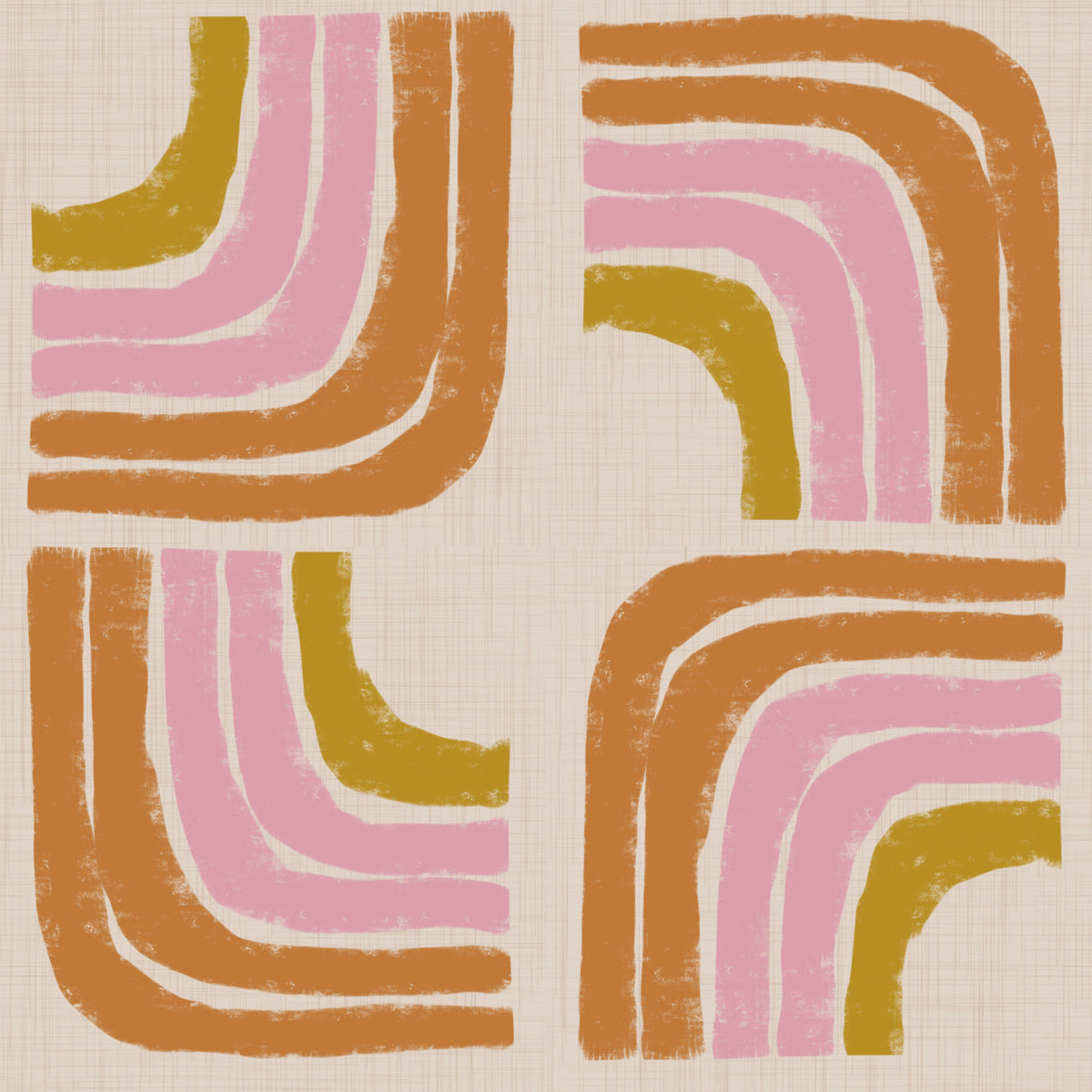Retro Rainbow Geo - Mid Century Modern Arc Wallpaper⁠
