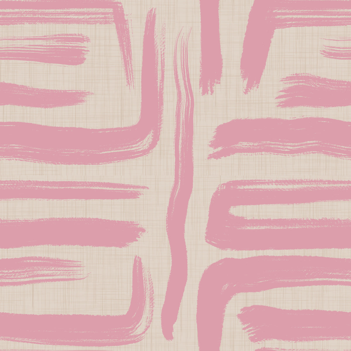 Blush Brushstrokes - Abstract Mid Century Modern Wallpaper⁠