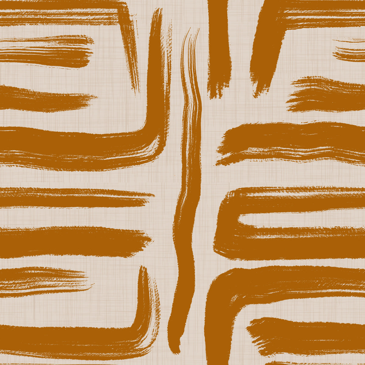 Amber Brushstrokes - Abstract Mid Century Modern Wallpaper⁠ in your room — zoomed