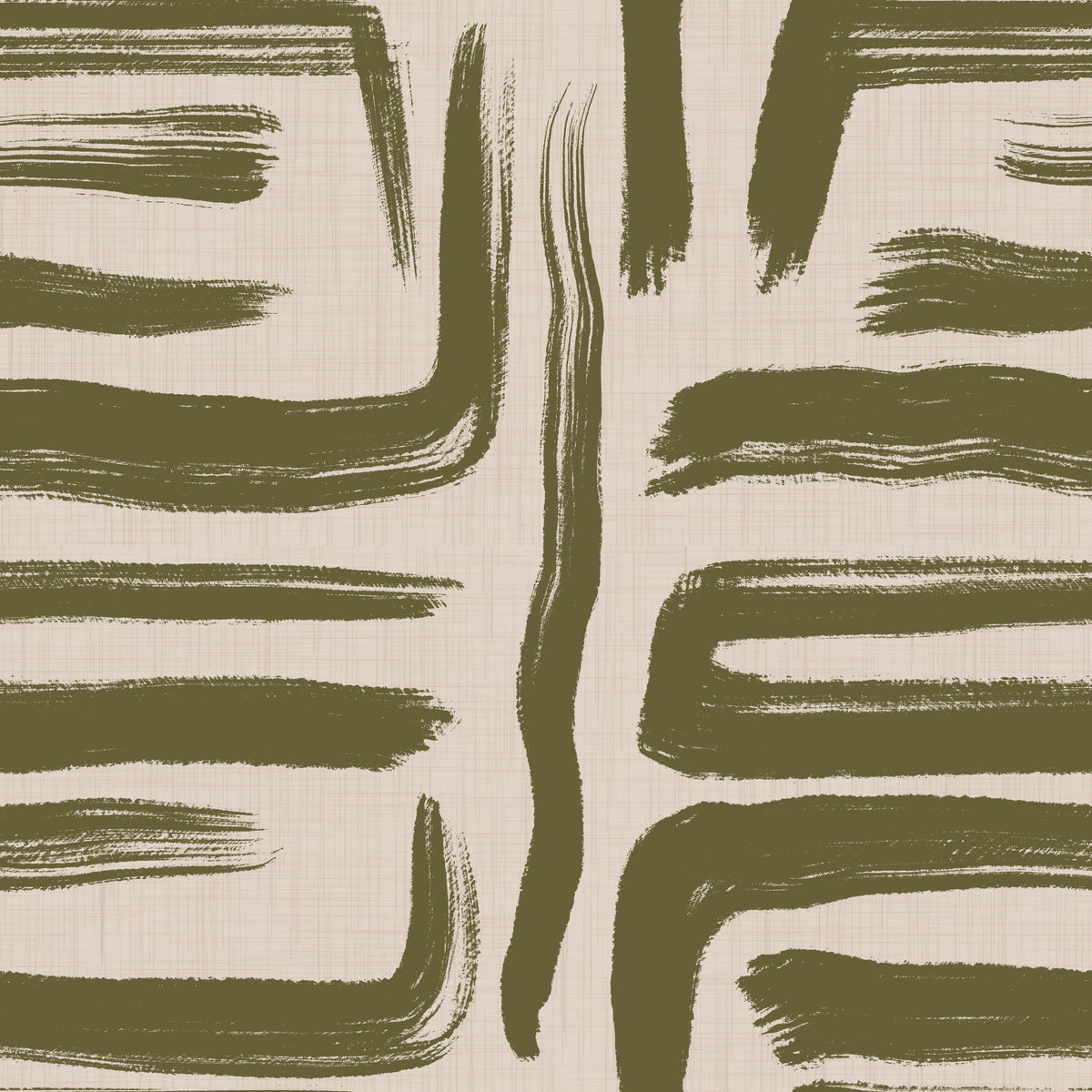 Olive Brushstrokes - Abstract Mid Century Modern  Wallpaper⁠ in your room — zoomed