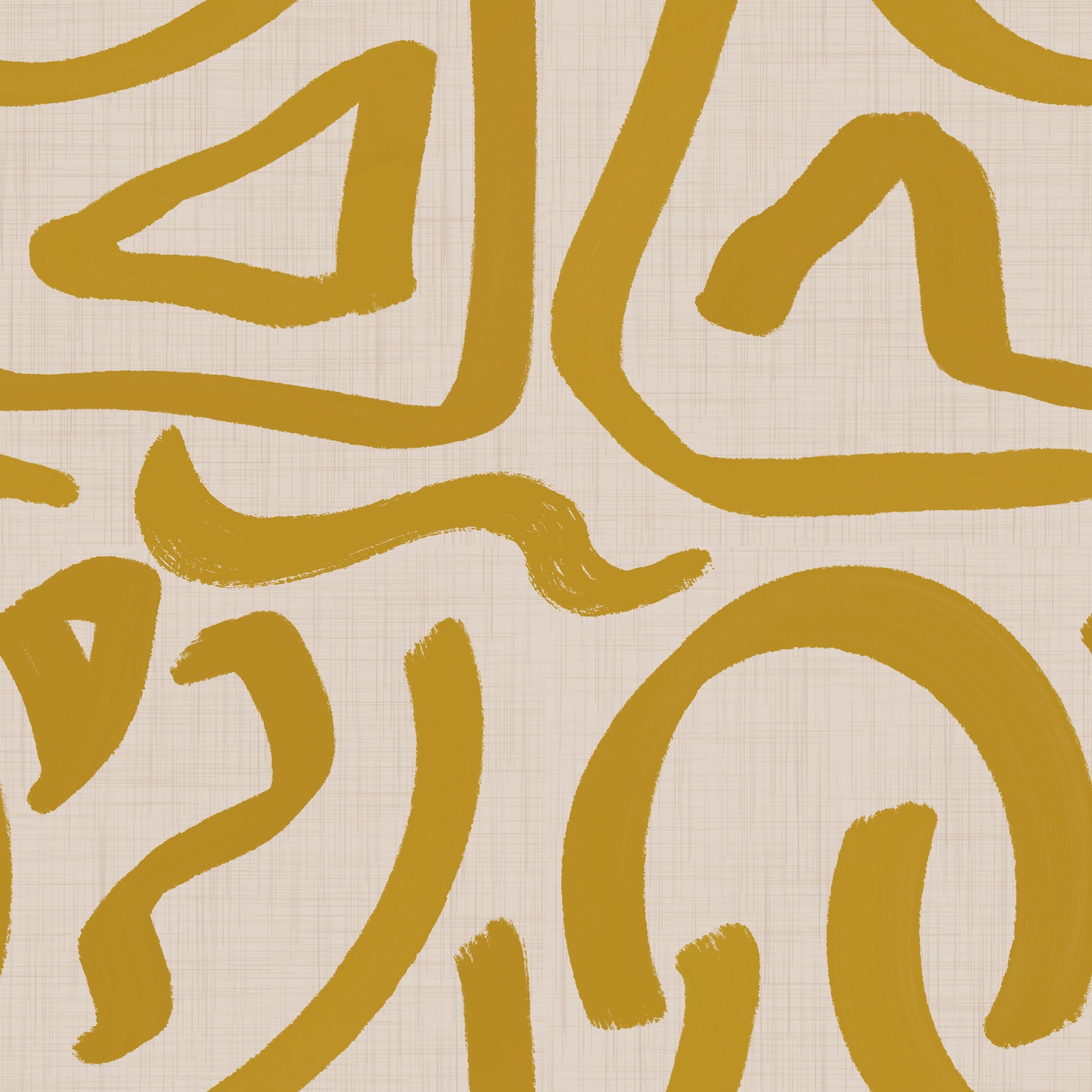 Retro Mustard Scribbles - Abstract Mid Century Brush  Wallpaper⁠ in your room — zoomed