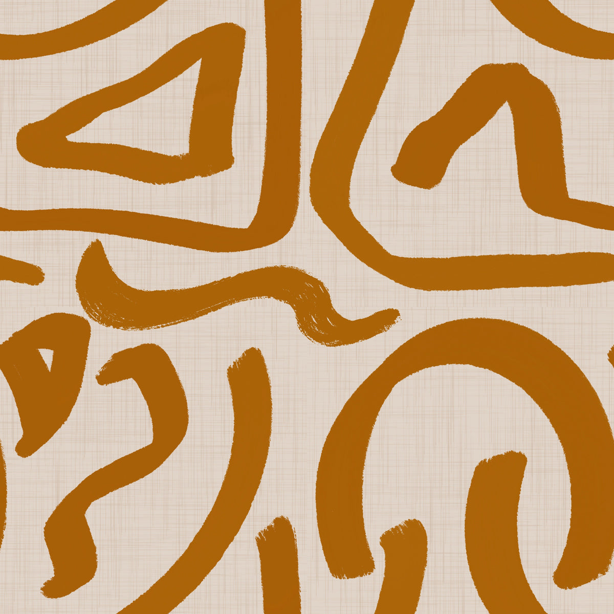 Retro Terra Scribbles - Abstract Mid Century Brush Wallpaper⁠ in your room — zoomed