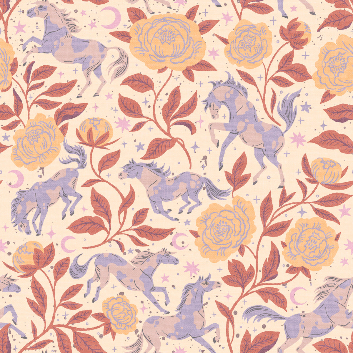 Ponies and Peonies Wild West Americana-05 Wallpaper⁠ in your room