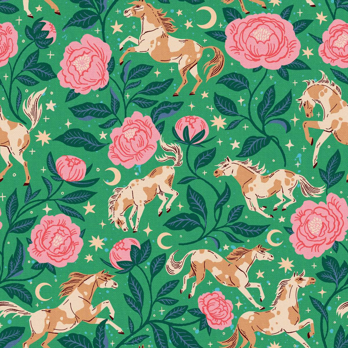 Ponies and Peonies Wild West Americana-08 Wallpaper⁠ in your room — zoomed