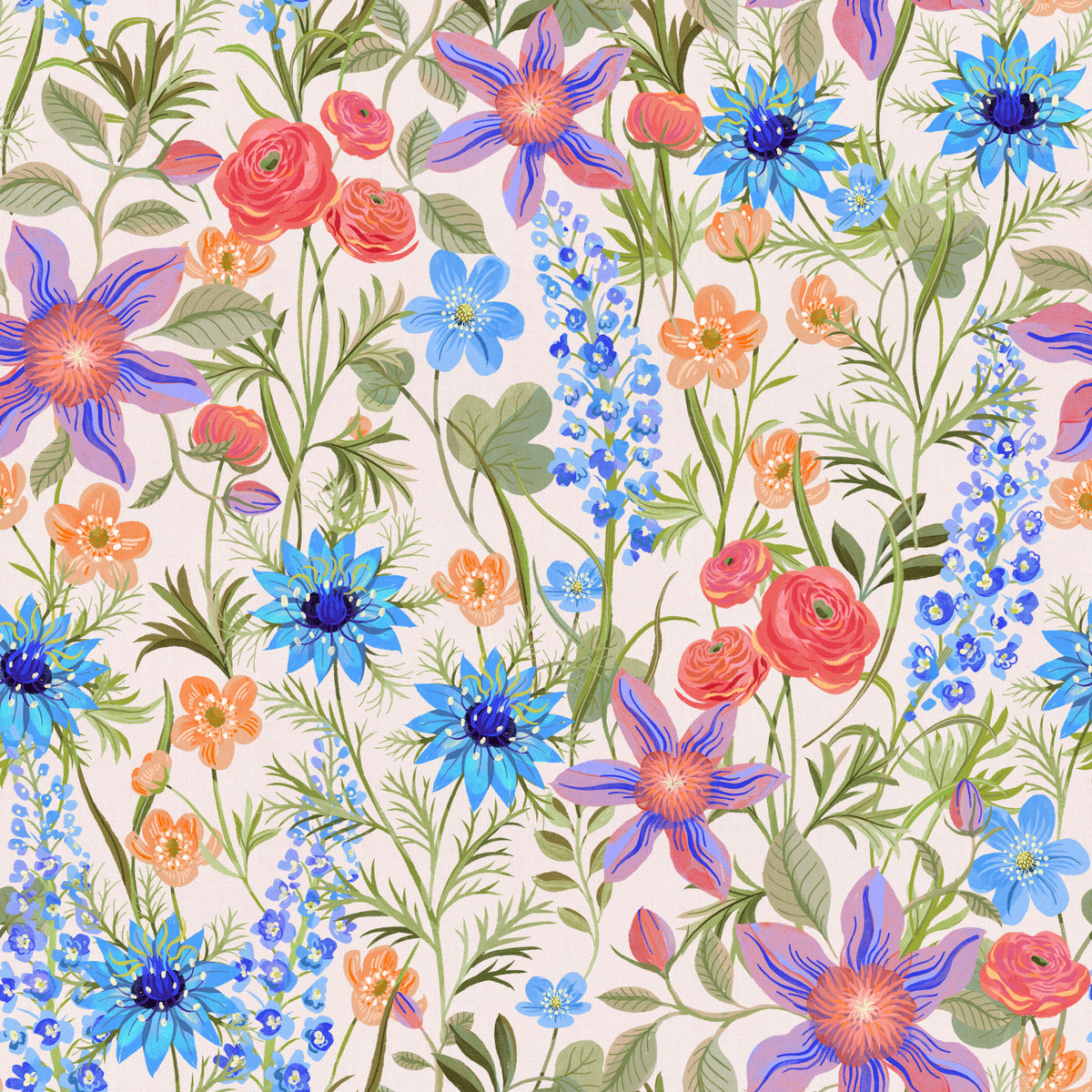 Ranunculaceae retro strong offwhite Wallpaper⁠ in your room — zoomed