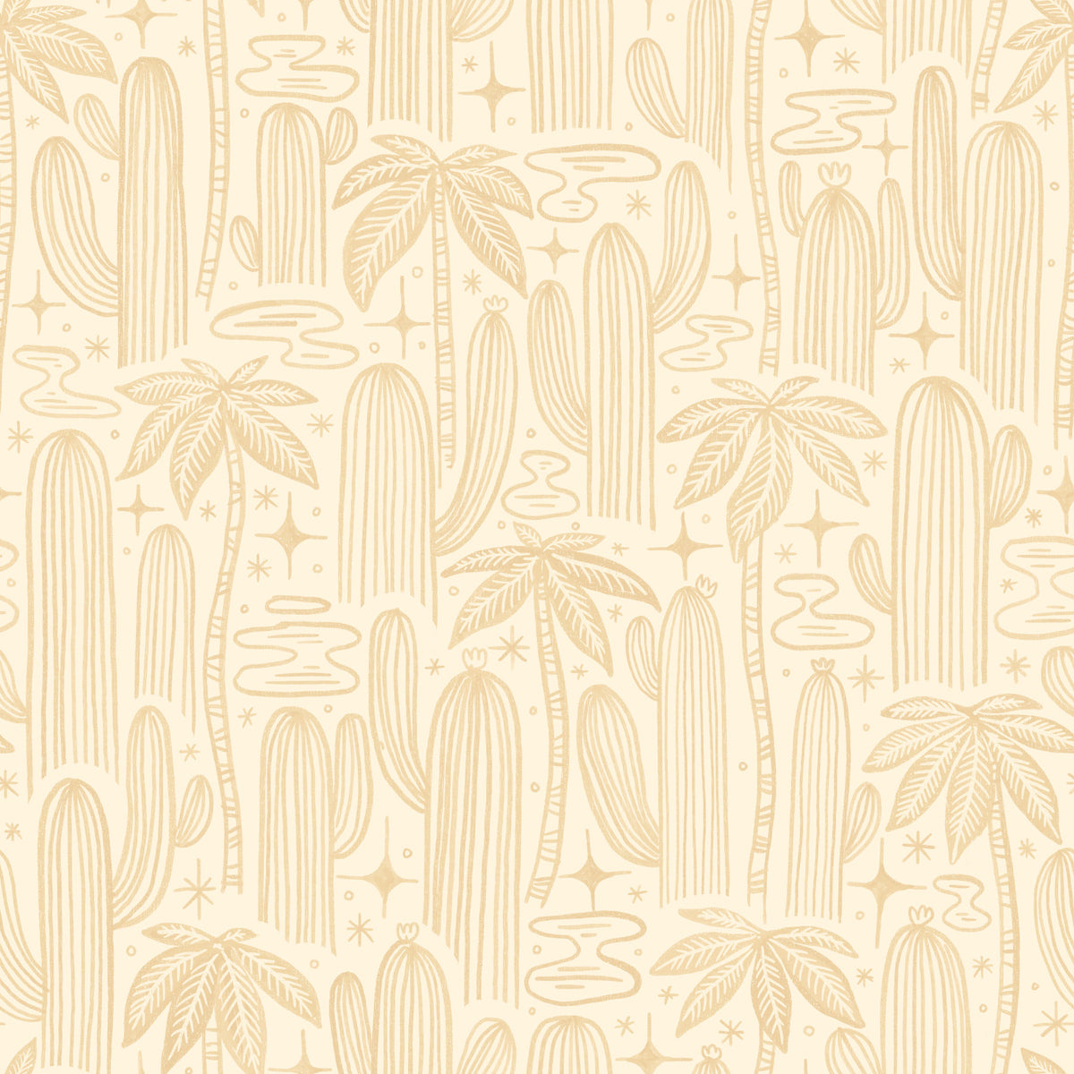 Saguaro Starlight Offwhite white Wallpaper⁠ in your room