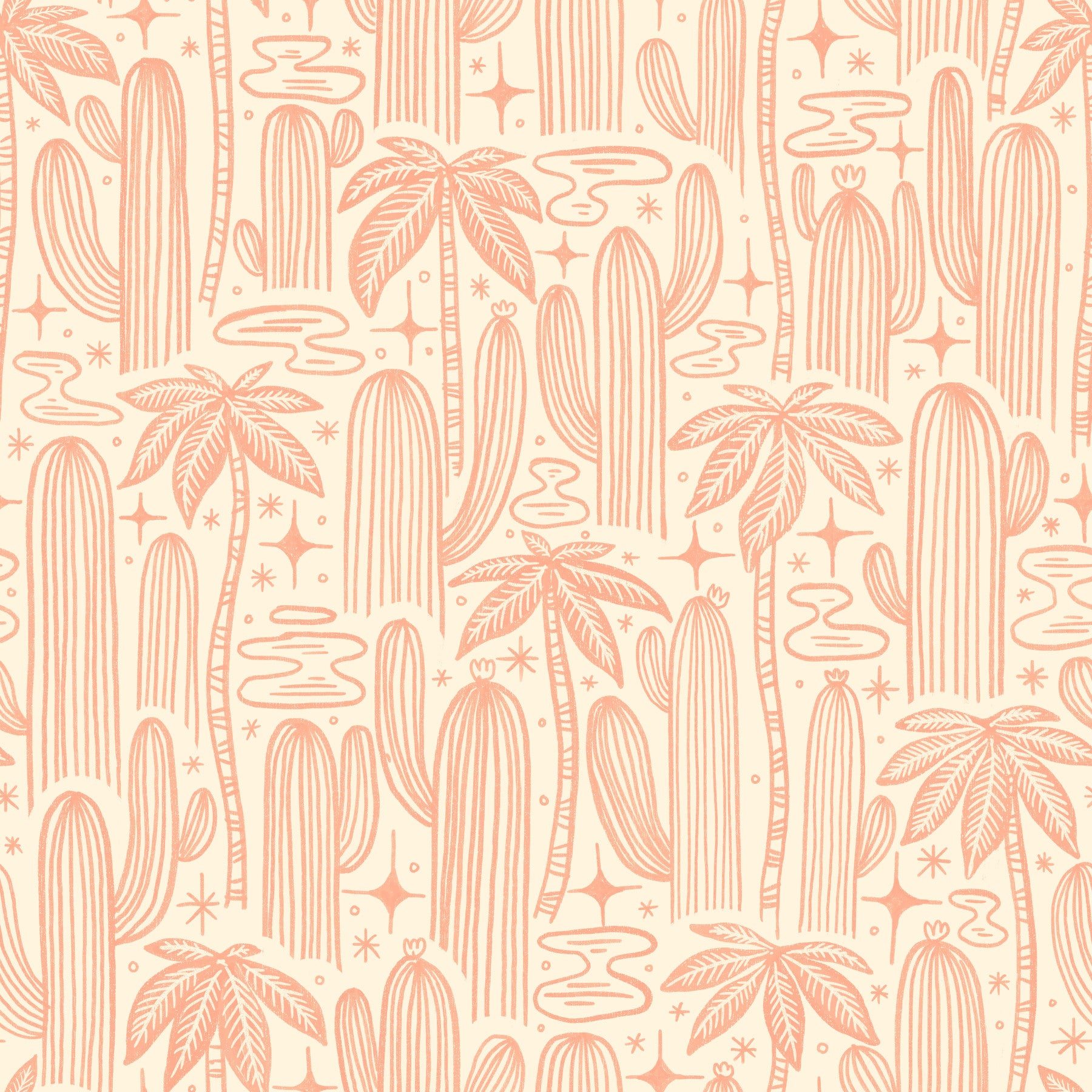 Saguaro Starlight Offwhite Wallpaper⁠