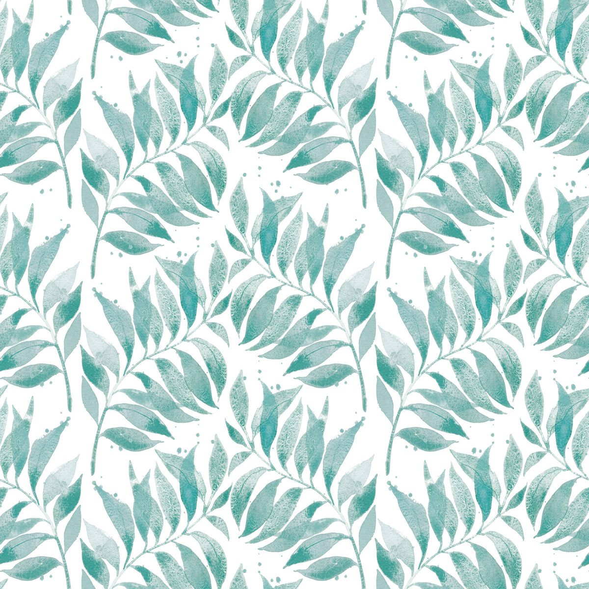 Textured Watercolor Palm Leaf Aqua Wallpaper⁠ in your room
