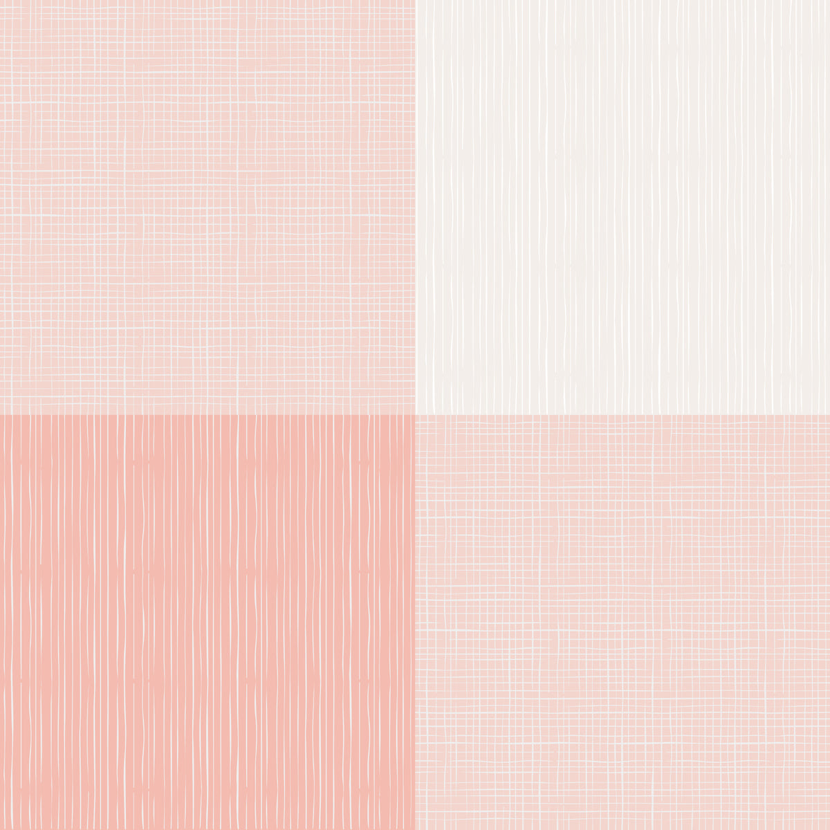 Rustic Buffalo Plaid Soft Pink Wallpaper⁠