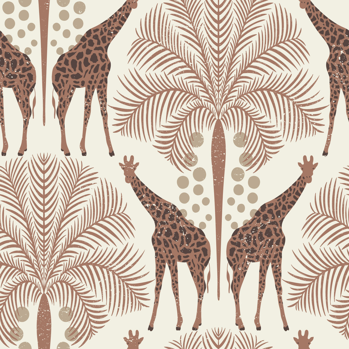 Safari Giraffe in Mocha Mousse Wallpaper⁠ in your room