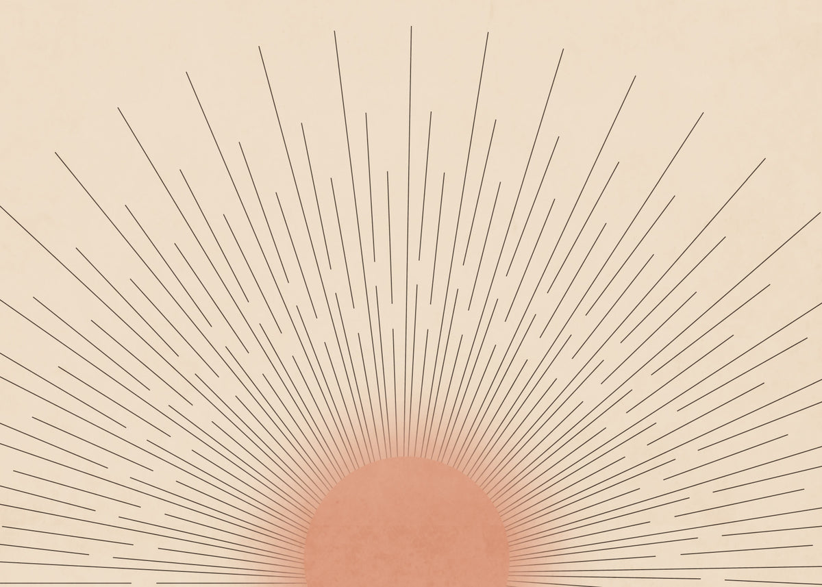 Mid-Century Sun Wall Mural in your room