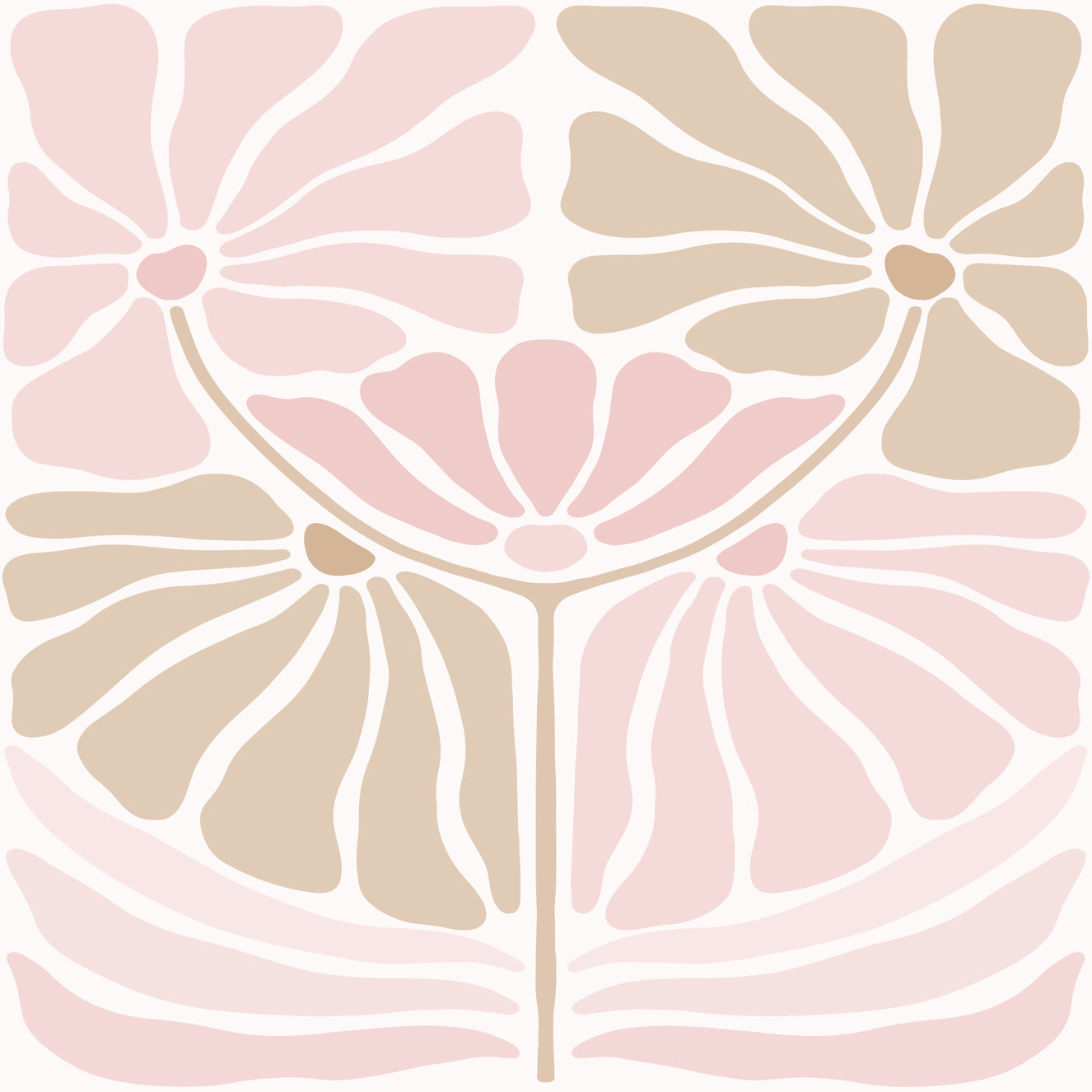 Retro Blush Blooms Wallpaper⁠