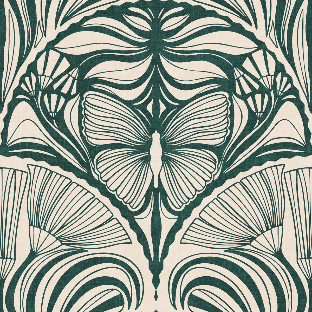 Gatsby Fan Glamour Deco Statement In Emerald Green Wallpaper⁠ in your room