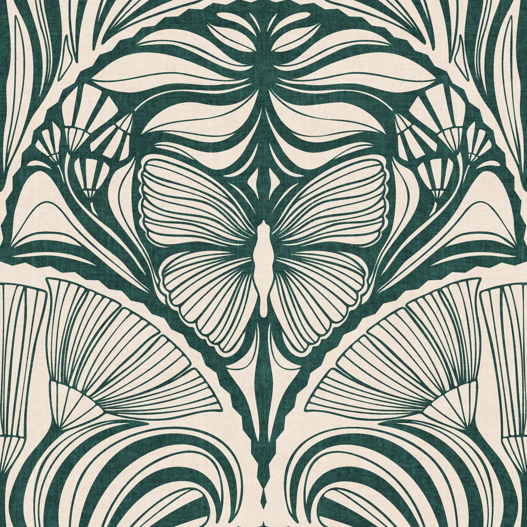 Gatsby Fan Glamour Deco Statement In Emerald Green Wallpaper⁠