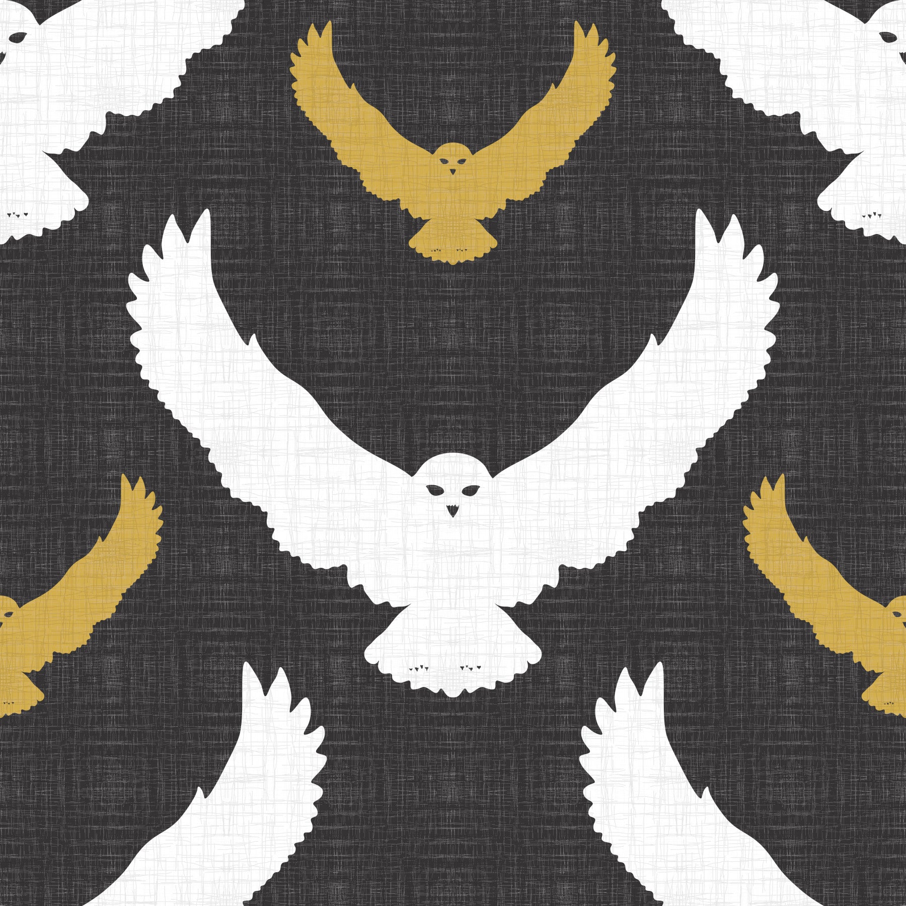 Rustic Owl Flock Gray Wallpaper⁠