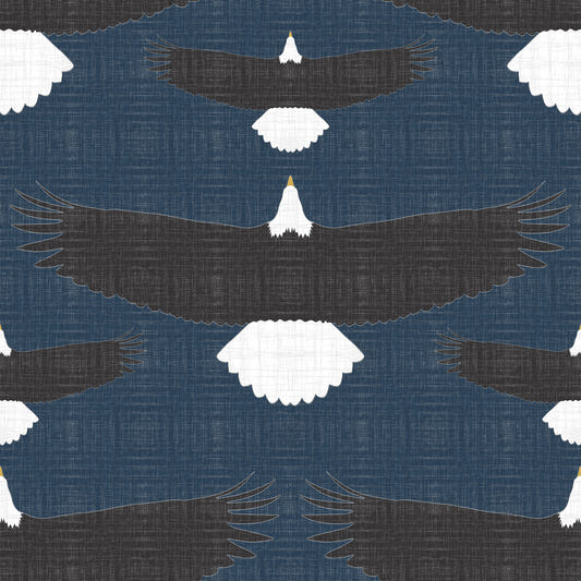 Rustic Bald Eagle Flock Blue Wallpaper⁠