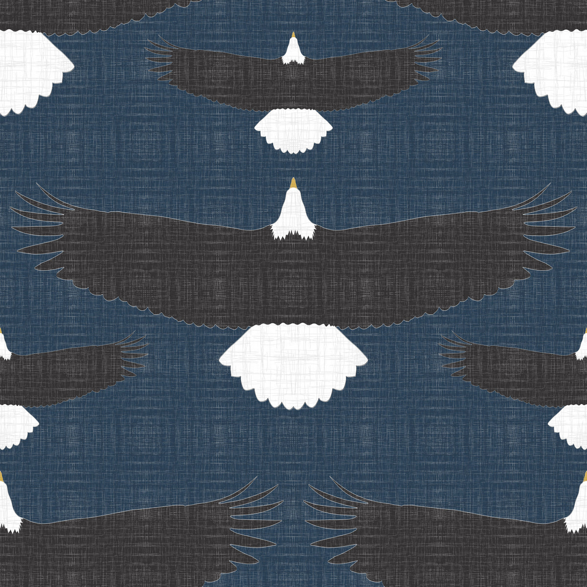 Rustic Bald Eagle Flock Blue Wallpaper⁠
