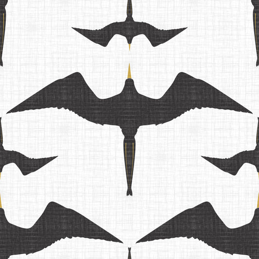 Rustic Frigate Flock White Wallpaper⁠
