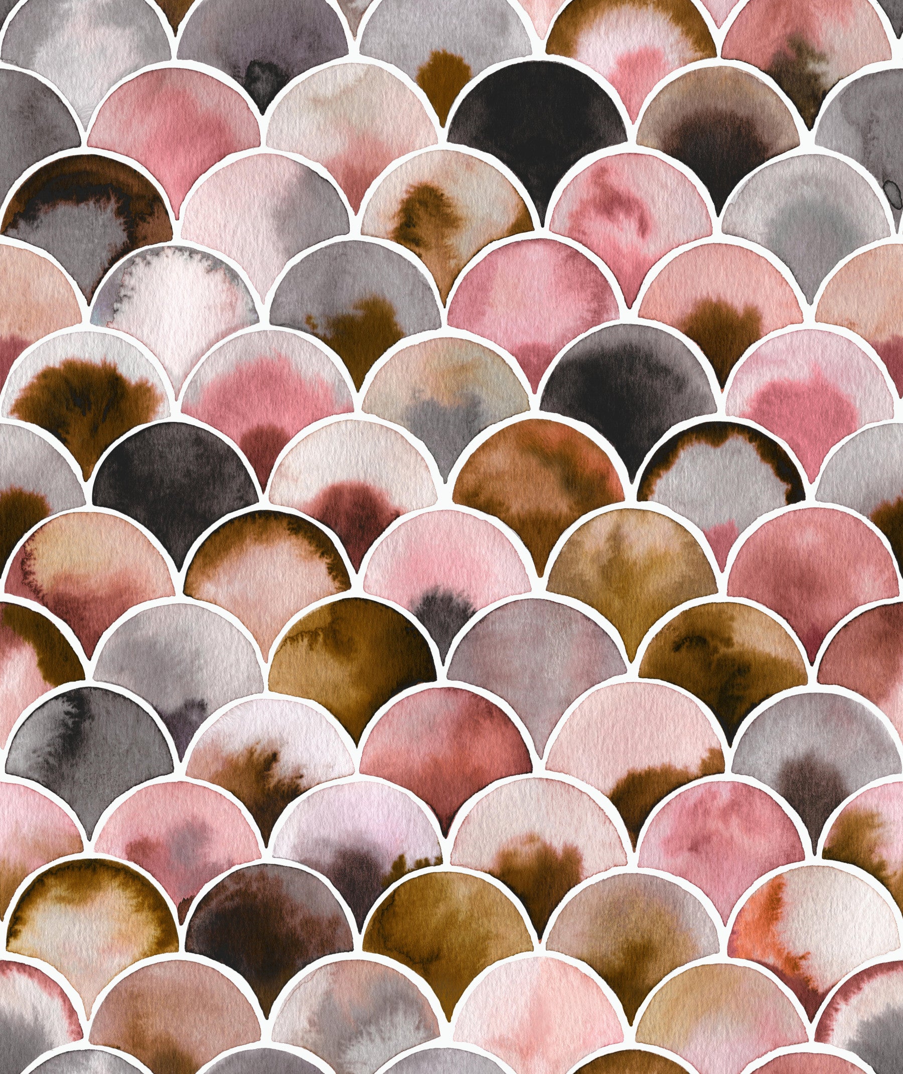 Art Deco Japandi Pink Gold Vintage Wallpaper⁠