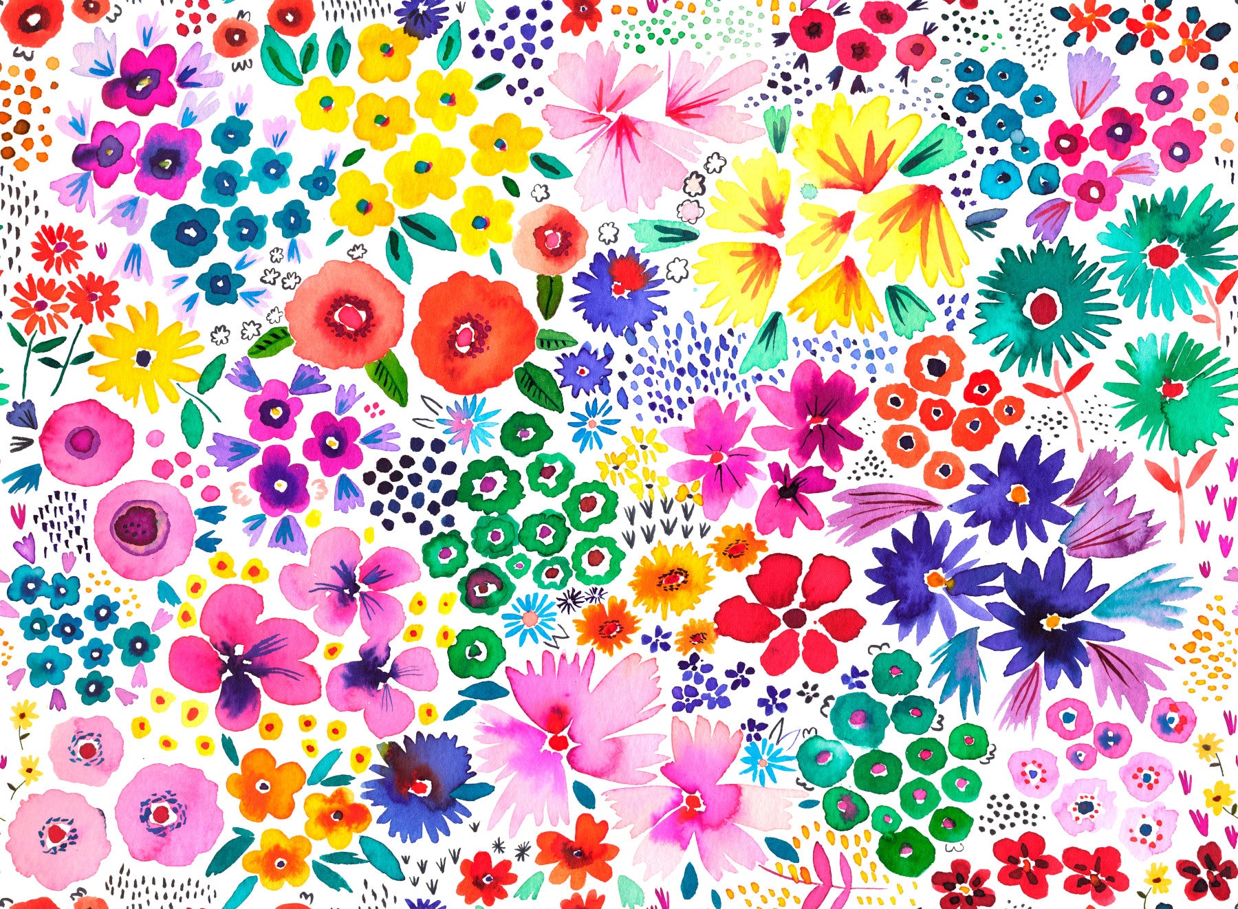 Artful Little Flowers Vintage Wallpaper⁠