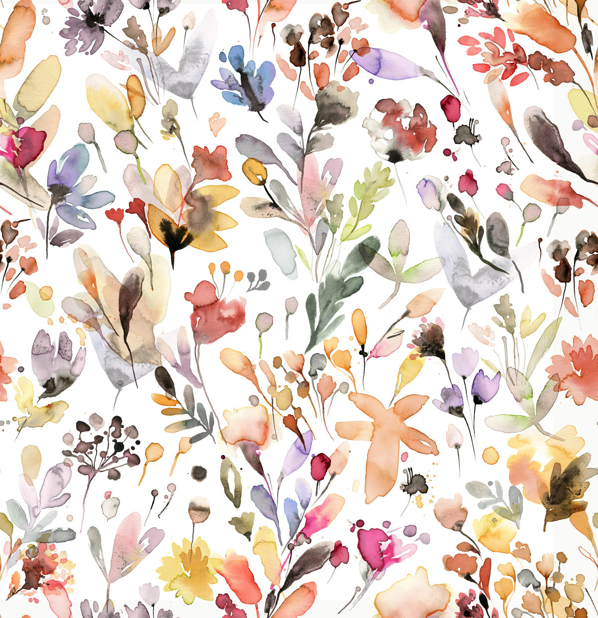 Artsy Ink Wild Flowers Nature Wallpaper⁠ in your room