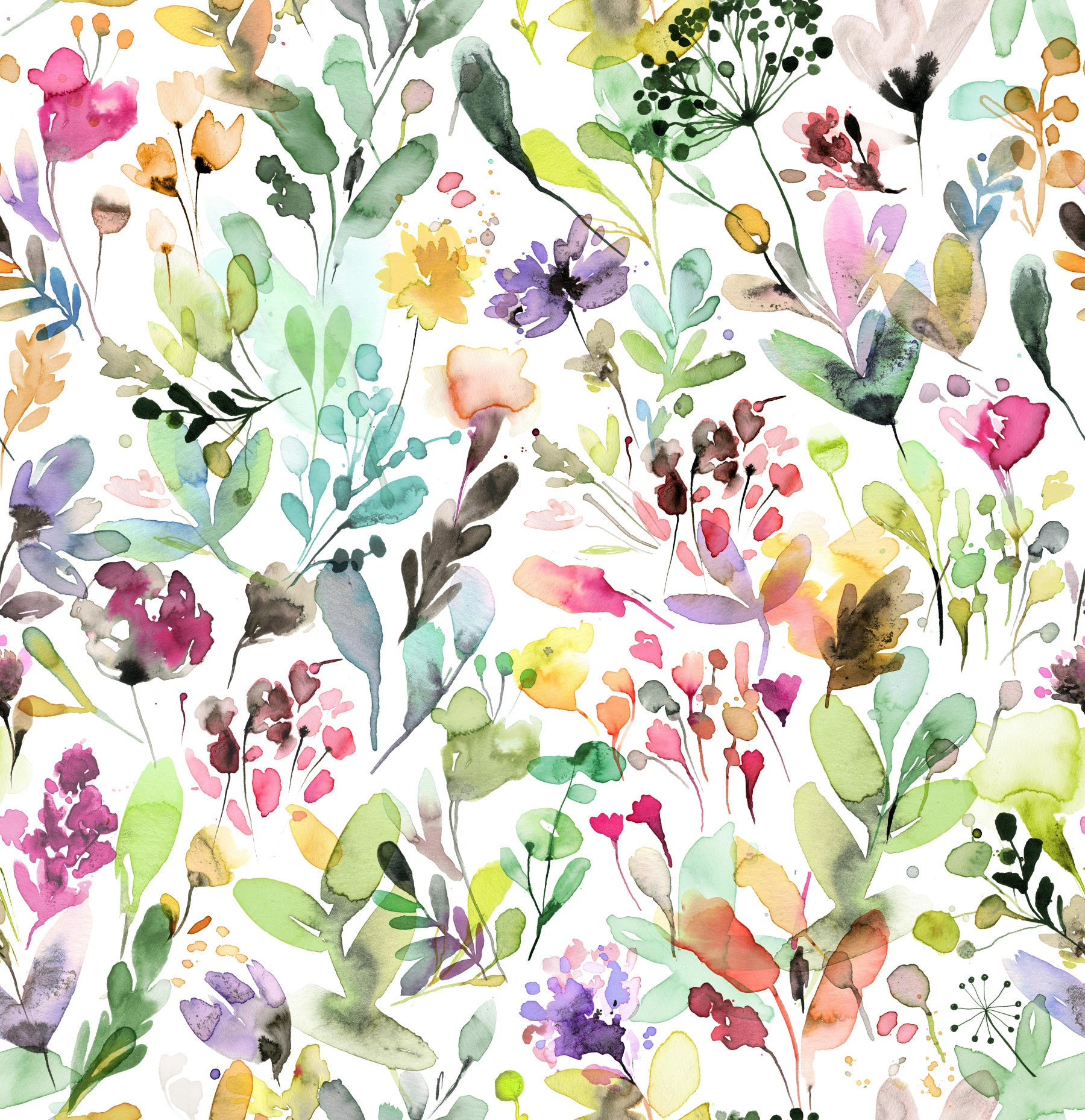 Artsy Wild Garden Nature Green Wallpaper⁠ in your room — zoomed