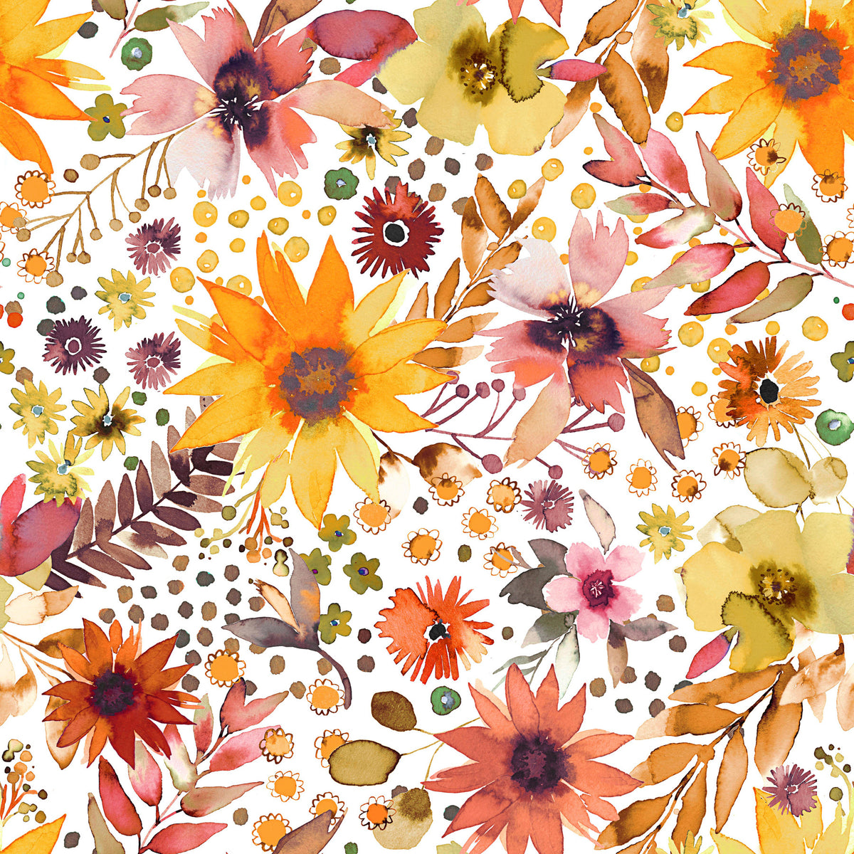 Big Sunflowers Floral Gold Wallpaper⁠ in your room