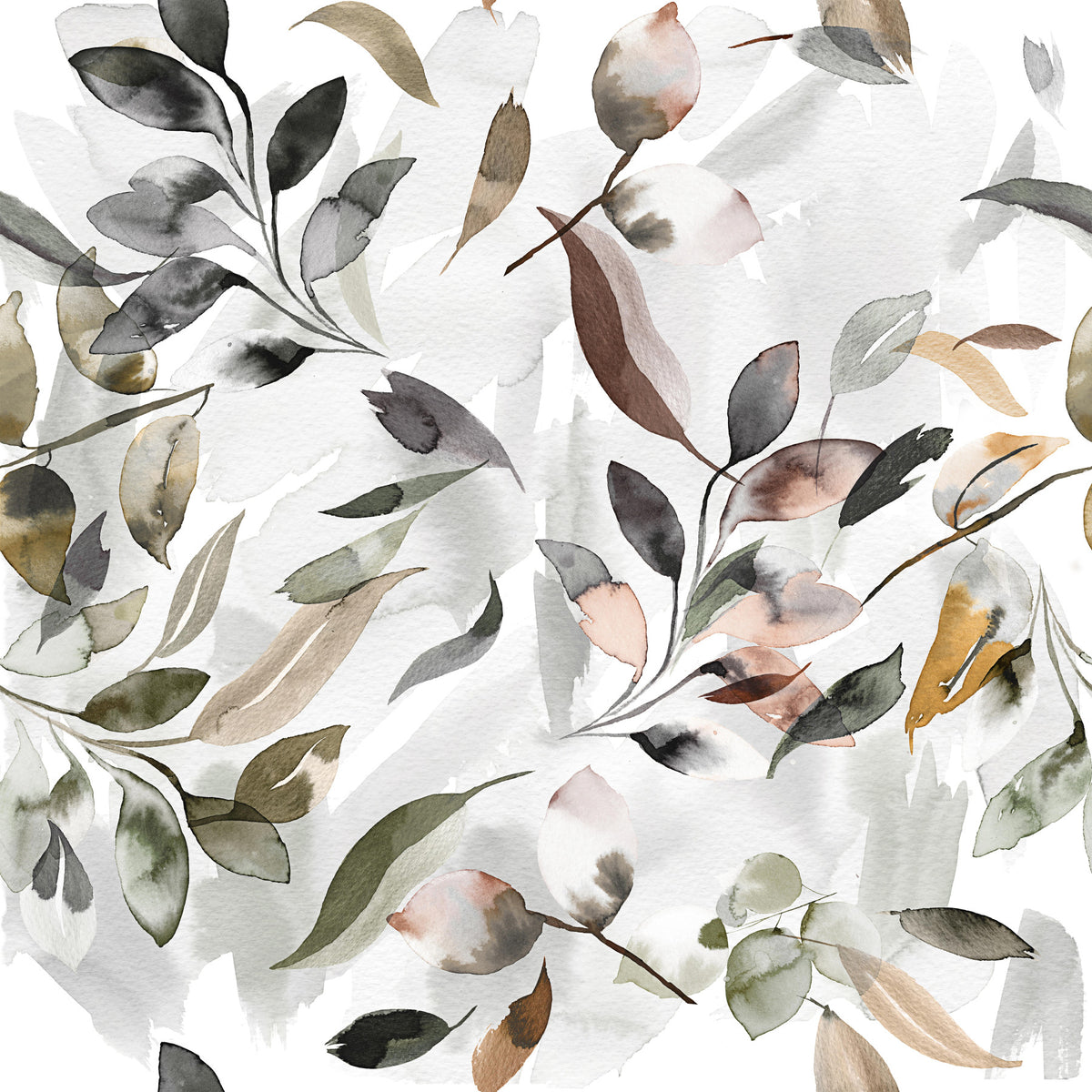 Botanical Leaf Watercolor  Wallpaper⁠ in your room — zoomed