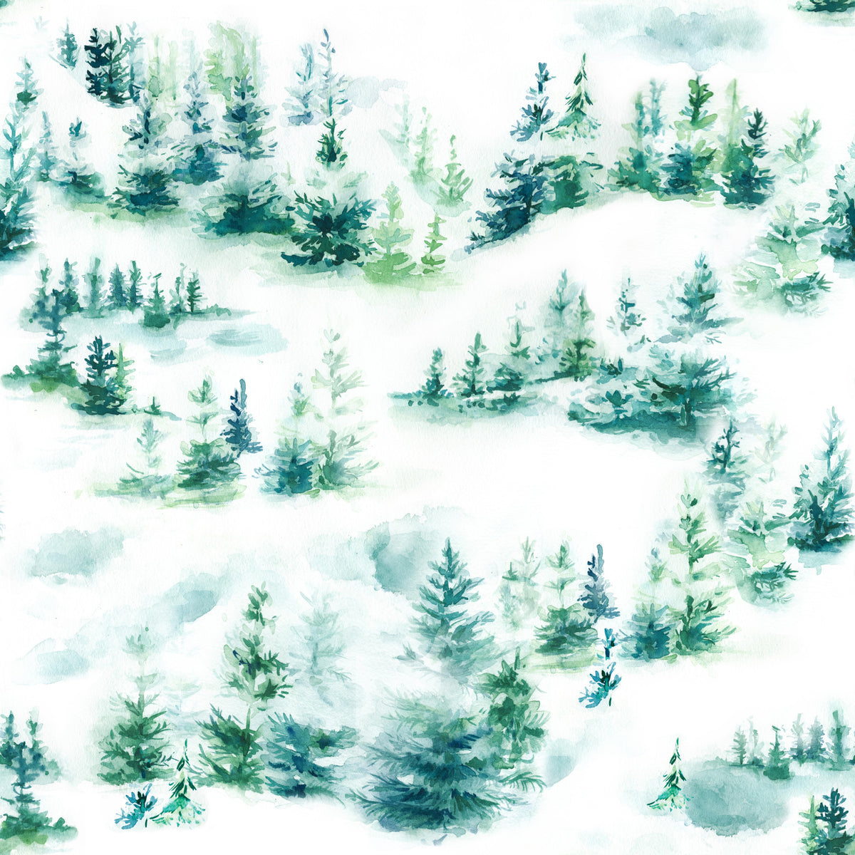 Classic Snow Trees Vintage Green Wallpaper⁠ in your room — zoomed