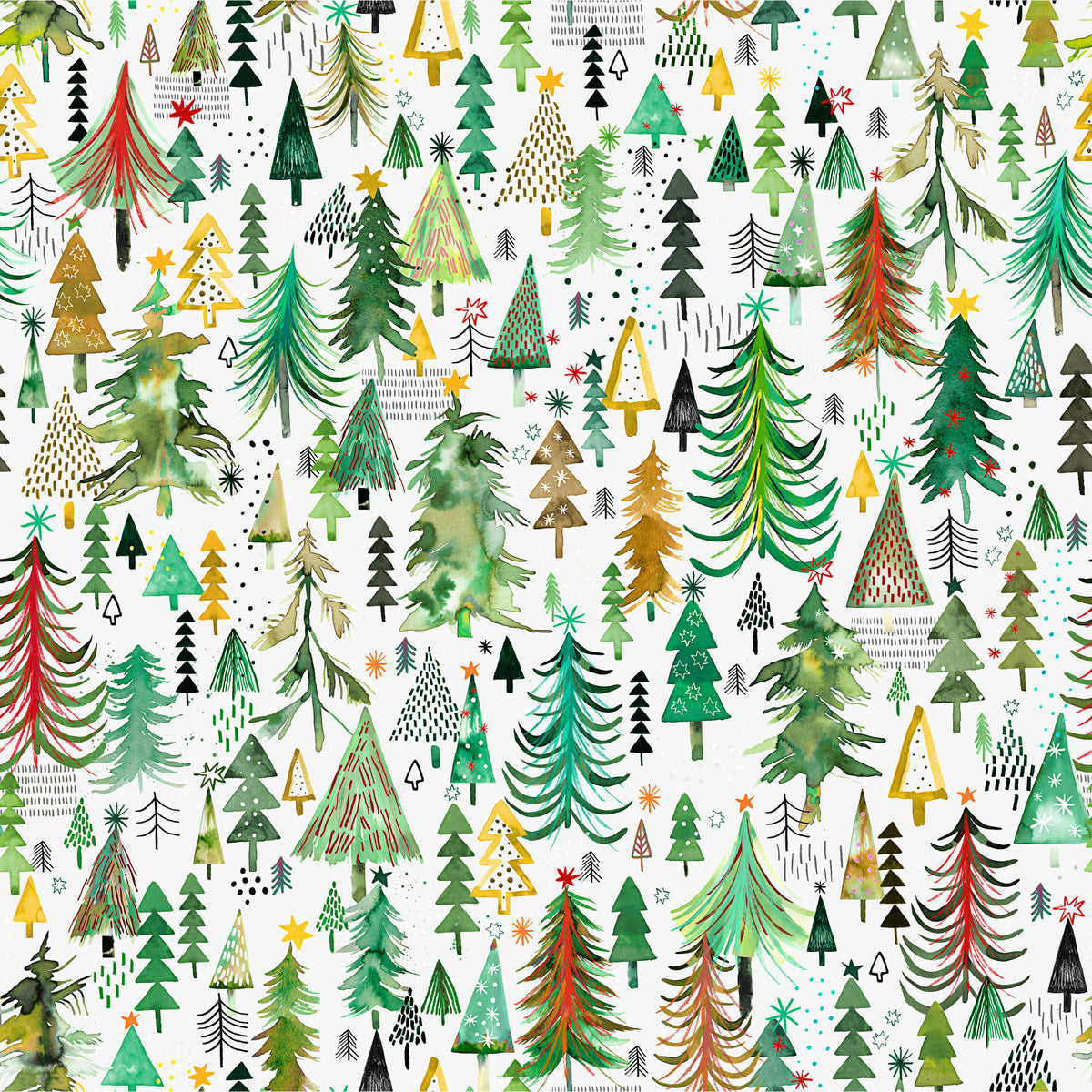 Colorful Christmas Trees Green Wallpaper⁠ in your room