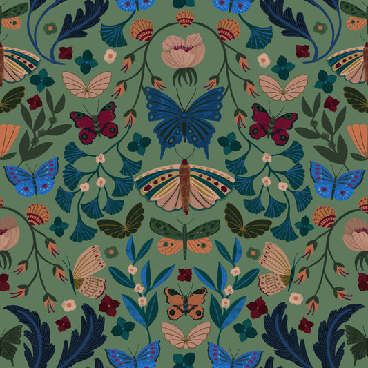 Fluttering florals Wallpaper⁠